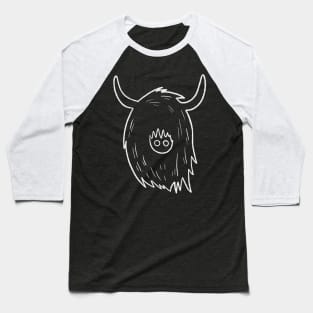 Highland Cow doodle Baseball T-Shirt